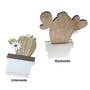 2 Kakteen aus Holz ca. 16 x 12 cm natur wei� Holzkaktus Kaktus Holzkakteen