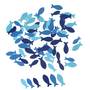 72 Fische Holz blau 3 Farben 2 Formate Kommunion Konfirmation Streu Tisch Deko maritim