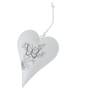 H�nger Herz Metall wei� Schmetterling ca 10 x 7,5 cm Landhaus Metallherz