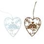 H�nger Herz mit Vogelpaar Metall Liebe ca. 12x10 cm wei� oder rost Fensterh�nger