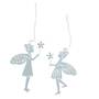 Set 2 H�nger Elfe Fee Blume ca11,5x8cm Metall wei� Fensterdeko Elfenh�nger Feenh�nger