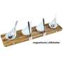 Servierbrett Set 9-tlg Holzbrett inkl. Schalen Lffel Dessert Porzellan Dip Vorspeise