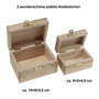 Set 2 x Holzbox Box Holz 10x8 + 8x5cm Schatulle Kiste Gastgeschenk Schatzkiste