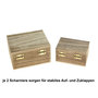 Set 2 x Holzbox Box Holz 10x8 + 8x5cm Schatulle Kiste Gastgeschenk Schatzkiste