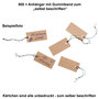 500 Anh�nger Gummiband ca4x1,7cm braun Karton Geschenkanh�nger Preisschilder Tags