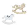 Schaukelpferd Holz ca19x15cm natur o. wei� Pferd Holzpferd Weihnachten Deko