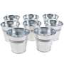 8 Eimer ca 11,5xH10,5cm Zink silber Deko Blumentopf Blecheimer Metalleimer Zinkeimer