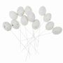 12 Eier Stecker Kiebitz 6cm Kunststoff gesprenkelt H�hnereier Ostern Stab L18cm
