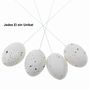 12 Eier Stecker Kiebitz 6cm Kunststoff gesprenkelt H�hnereier Ostern Stab L18cm