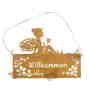 Schild Willkommen 26x19cm Elfe Fee H�nger T�rschild Eingangsschild T�r Deko