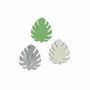 60 Bl�tter Tropen 3x2,5cm Holz Streuteile gr�n grau natur Leaves Monstera Blatt