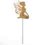 1 Stecker Fee Elfe Metall Rost Garten Pflanzenstecker Deko Stab div. Gr��en