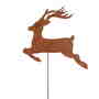 Elch Hirsch Rentier Rost Metall H47cm Stecker Deko Gartenstecker  Blumenstecker Herbst