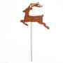 Elch Hirsch Rentier Rost Metall H47cm Stecker Deko Gartenstecker  Blumenstecker Herbst
