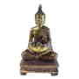 Teelichthalter Buddha aus Poly bunt gold Glitter (B/H/T) 10x18x9cm Statue Figur 