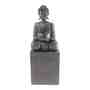 Teelichthalter Buddha braun schwarz Poly B12 x H35 x T9cm Figur Skulptur Statue Asien Deko