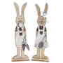 Hasenpaar Aufsteller Set Hasenjunge + Hasenm�dchen Holz Figur Ostern Dekofigur