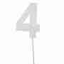 Stecker Zahl Holz wei� H7cm L27cm Geburtstag Jubil�um Kuchen Torte Cake Topper