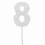 Stecker Zahl Holz wei� H7cm L27cm Geburtstag Jubil�um Kuchen Torte Cake Topper