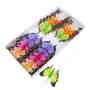 24 Feder Schmetterlinge 5cm am Draht 6fach sortiert Butterfly Federn 