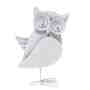 Eule Metall Figur wei� shabby 21x9,5x6,5cm Deko Herbst Winter Vogel 