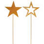 Set 2 Stecker Stern rost Metall L59cm Sternstecker Blumenstecker Gartenstecker 