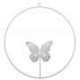 H�nger Schmetterling im Ring 30cm wei� Metall Fensterdeko Fensterh�nger Kreis 