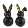 Set 2 Hasen Keramik schwarz gold 11,3x5,5x5,5cm Osterhase Ostern Fr�hling Figur 