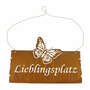 Schild Lieblingsplatz 30x20cm Metall mit Schmetterling H�nger Eingangsschild T�r Deko 