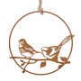 H�nger V�gel im Ring 17cm rost Metall Fensterdeko Fensterh�nger Kreis 