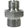 Doppelnippel reduziert 1/8 AG - 1/4 AG, max. 500bar, 28mm lang, Stahl verzinkt 