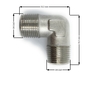 Winkel 3/8 AG, max. 150bar, Messing vernickelt