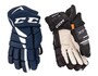 CCM Jetspeed FT485 Handschuh (rechts, navy/wei�) und CCM Tacks XF PRO Handschuh (links, schwarz/wei�) Junior, Gr. 11  -- LAGERFUND -- 