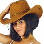 Cowboy Western Hut Wildleder-Optik braun KW 58 cm f�r Erwachsene 