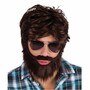 Hangover Per�cke mit Bart braun Kost�m-Zubeh�r 