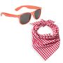 Andre Brille und Halstuch rot-wei� kariert Kost�m-Zubeh�r f�r Erwachsene