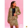 Damen Opposuit Leopard, Blazer mit Rock