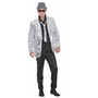 Las Vegas Pailletten-Jacke Show-Sakko Silber f�r Herren 