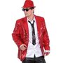 Las Vegas Pailletten-Jacke Show-Sakko rot f�r Herren