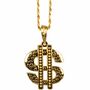 Pimp Kette mit Dollar-Zeichen Gold 45 cm lang Kost�m-Zubeh�r
