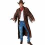 Cowboy Kost�m Mantel braun Western in Wildleder-Optik f�r Herren 