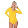Body gelb Langarm-Body Unterzieher f�r Damen 
