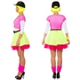 80er Jahre Kost�m Rock mit Petticoat neonfarben f�r Damen