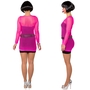 80er & 90er Netzkleid Elastisches Netzshirt Pink f�r Damen