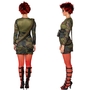 Army Kost�m Milit�r Lady Tarnfleck-Kleid f�r Damen
