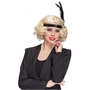 Charleston Per�cke Blond 20er Jahre mit Band und schwarzer Feder f�r Damen