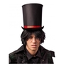 Gothic Zylinder Hoher Hut 25 cm Schwarz mir rotem Band KW 58 cm f�r Herren