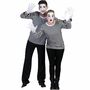 Pantomime Kost�m Langarm-T-Shirt schwarz-wei� f�r Erwachsene