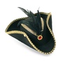 Piratenhut schwarz mit Federn Dreispitz KW 58 cm f�r Damen 