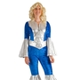 Dancing Queen Kost�m 70er Overall Blau Silber f�r Damen